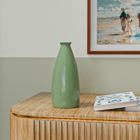 Green Bottle 9 Ceramic Vase - The Earth Store - Planter